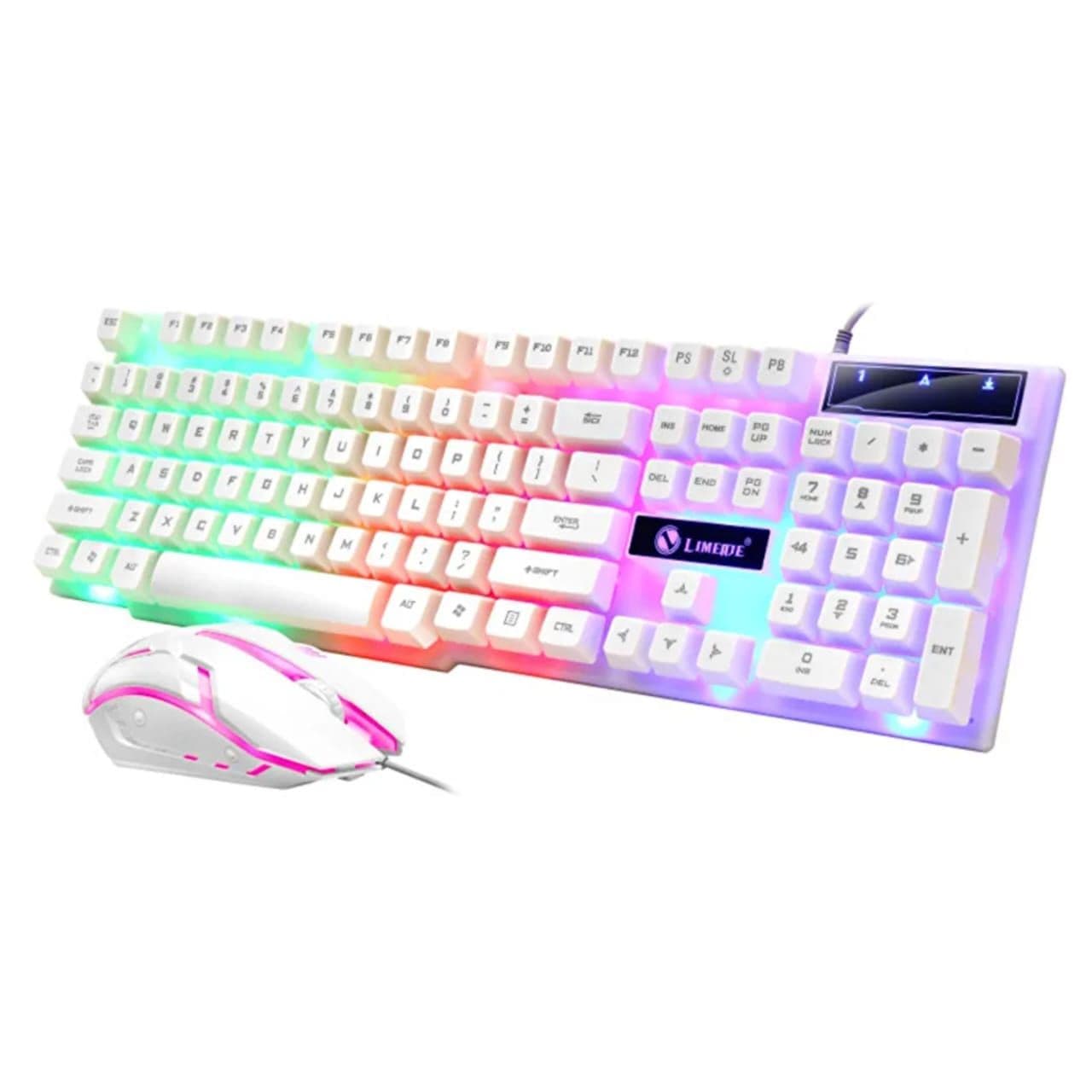 Semi‑Mechanical RGB Keyboard and Mouse Wired Combo – 105‑Key Layout with 1000 DPI Mouse