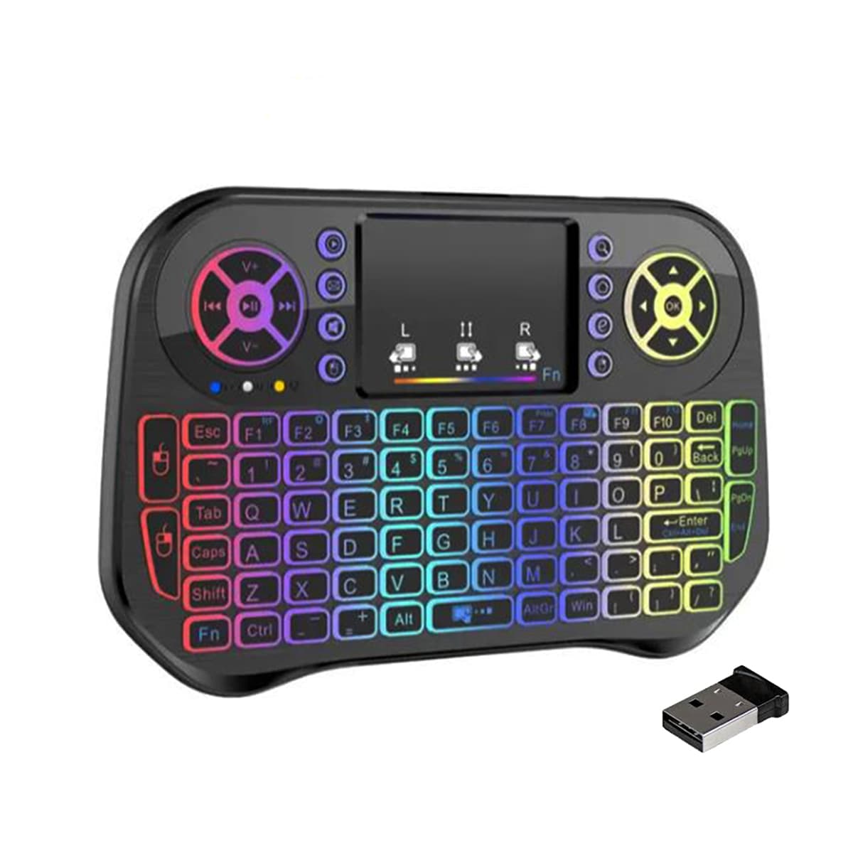 ENRG Mini Wireless RGB Keyboard with Bluetooth & 2.4 GHz Touchpad Mouse – 92‑Key Mini Combo