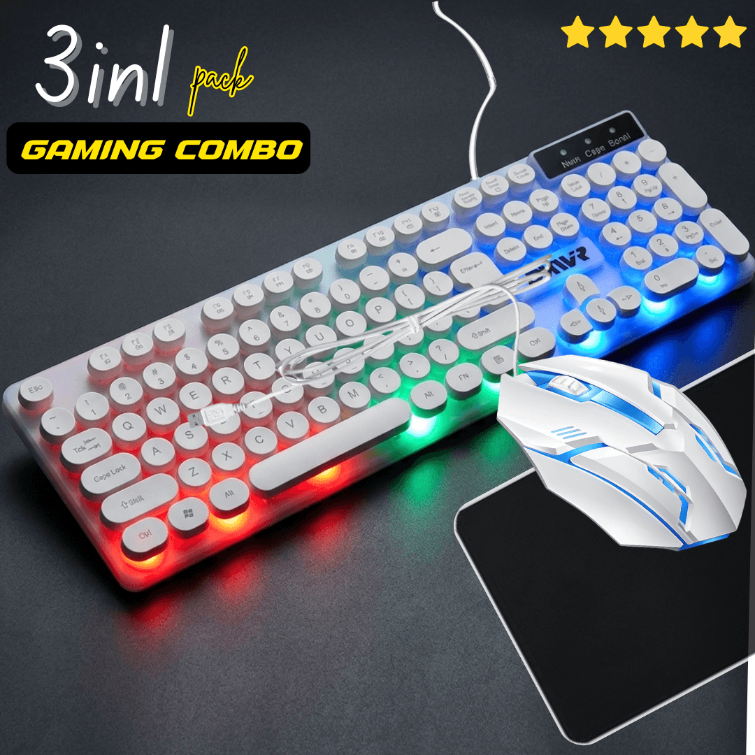 Panorama 3‑in‑1 Wired RGB Gaming Set – Backlit Keyboard, Mouse and Large Mouse Pad