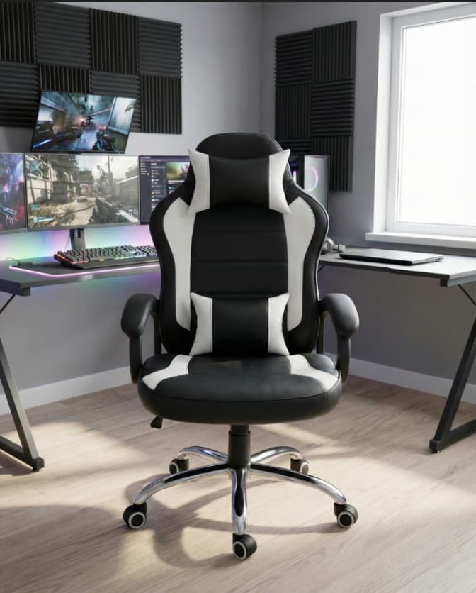 Premium Leather Gaming Chair with Recline and Storage