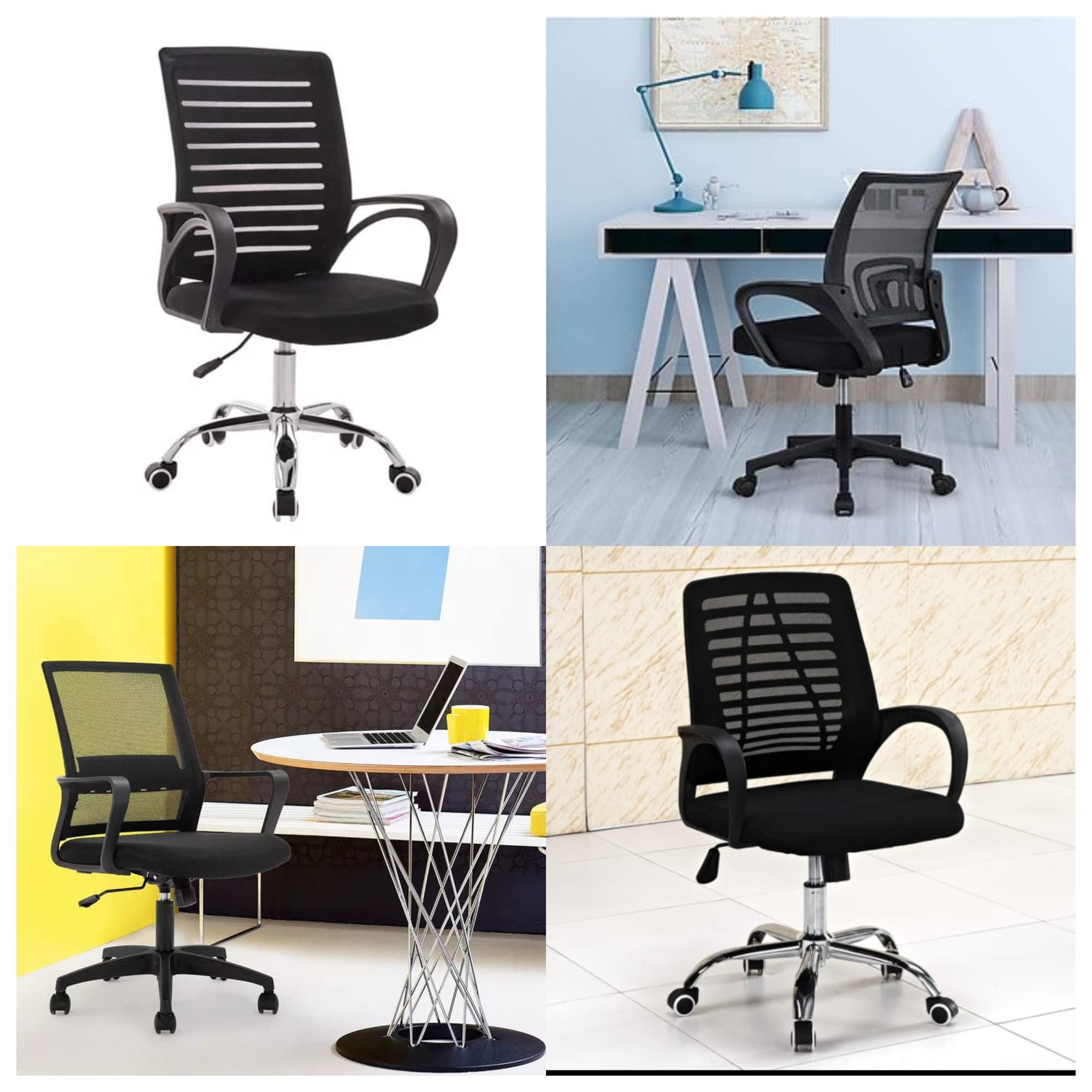 Compact Ergonomic Office Chair with Lumbar Support and Mesh Option